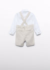 Conjunto Vestir Bermuda Tirantes Beige Niño Abelylula M15202 ABEL Y LULA