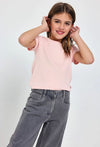 Blusa M/C Algodon Canalé Rosa De Niña -Bci Boboli M491037 BOBOLI