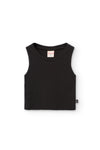 Blusa Top Tirante Algodon Canalé Negro Niña -Bci Boboli M491048 BOBOLI