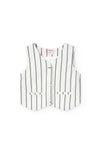Conjunto Chaleco Con Pantalon Rayado Blanco Gris De Niña Boboli T10 M721077 BOBOLI