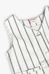 Conjunto Chaleco Con Pantalon Rayado Blanco Gris De Niña Boboli T10 M721077 BOBOLI
