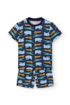 Pijama Algodon Manga Corta Con Short Corto Azul De Niño -Bci Boboli M931058 BOBOLI