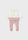 Mameluco Dos Piezas Tejido Rosa Bebe Niña Mayoral M1587 MAYORAL