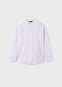 Camisa Blanca M/L Cuello Mao Rayas Cafe/Azul Junior Niño Mayoral M6141