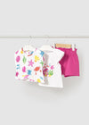 Conjunto Short Con 2 Blusas M/C Fucsia Bebe Niña Mayoral M1232 MAYORAL