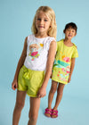 Conjunto Short Con Blusa Tirantes Estampado Sandia Bco-Agua Niña Mayoral M3021 MAYORAL