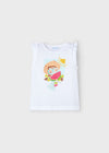 Conjunto Short Con Blusa Tirantes Estampado Sandia Bco-Agua Niña Mayoral M3021 MAYORAL