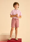 Bermuda Lino Con Jareta Ajustable Color Guayaba Niño Mayoral M3226 MAYORAL