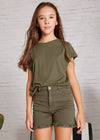 Blusa M/C Tachuelas Verde Musgo Junior Niña Mayoral M6023 MAYORAL