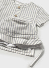 Conjunto Short Con Gorro Rallas Natural Bebe Niño Mayoral M1225 MAYORAL
