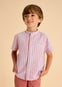 Camisa M/C Cuello Mao Lino Color Guayaba Niño Mayoral M3113