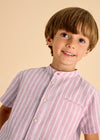 Camisa M/C Cuello Mao Lino Color Guayaba Niño Mayoral M3113 MAYORAL