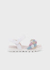 Huarache Trenza Brillos Bco Multicolor Pastel Niña Mayoral M43635 MAYORAL