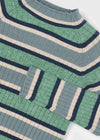 Blusa Cuello Alto Tejido Rayas Salvia Niña Mayoral M4001 MAYORAL