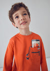 Playera M/L Trampantojo Naranja Niño Mayoral M4078 MAYORAL