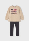 Conjunto Sudadera Con Leggings Canalados Plomo Niña Mayoral M4722 MAYORAL