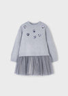 Vestido Tejido Combinado Plata Vig Niña Mayoral M4918 MAYORAL