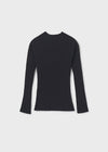 Blusa Cuello Alto Tejido Negro Junior Niña Mayoral M7015 MAYORAL