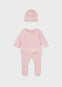 Conjunto Tejido Con Gorro Rosa Bebe Niña R/N Mayoral M2556