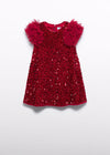 Vestido Lentejuelas Tercioapelado Rojo Niña Abelylula M5529 ABEL Y LULA