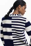 Sueter Rayas Combinadas Marino Blanco Dama Desigual M25Wwjf17 DESIGUAL
