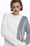 Sueter Cuello Redondo Combinado Dama Desigual M25Wwjf26 DESIGUAL