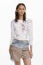 Blusa Tejido Fino Trazos Flor Blanco Dama Desigual M25Wwjf33