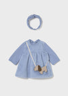 Vestido Con Bolsita Y Diadema Bebe Niña R/N Azul Mayoral M2823 MAYORAL