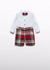 Conjunto Bermuda Cuadro Escoces Rojo Abelylula M5706 ABEL Y LULA