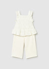 Conjunto Pantalon Con Blusa Crochet Crudo Bebe Niña Mayoral M1515 MAYORAL
