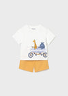 Conjunto De Algodon Short Y Playera "Friends" Peach Bebe Niño Mayoral M1670 MAYORAL
