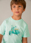 Playera M/C Embossed Vespa Menta Niño Mayoral M3059 MAYORAL