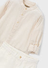 Conjunto De Vestir Bermuda Lino Suiting Beige Niño Mayoral M3216 MAYORAL