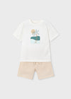 Conjunto Bermuda Y Playera Seersucker Mocca Niño Mayoral M3218 MAYORAL