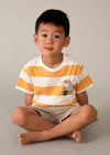 Conjunto Playera Y Short De Algodon "Good Vibes" Naranja Niño Mayoral M3602 MAYORAL