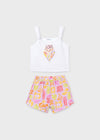Conjunto Short Estampado Lila Junior Niña Mayoral M6210 MAYORAL