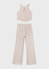 Conjunto Blusa Con Pantalon Rayas Crd-Coral Junior Niña Mayoral M6560 MAYORAL