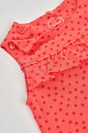 Overol Corto De Algodon Lunares Naranja De Bebé Niña -Bci Boboli T0M M113038 BOBOLI