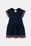 Vestido Algodon Flamé Marino De Niña -Bci Boboli T2 M403120 BOBOLI