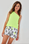 Conjunto Blusa Neon Con Short Estampado De Algodon Niña -Bci Boboli T6 M423021 BOBOLI