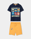 Conj, Bermuda Amarillo Con Playera M/C De Algodon De Niño -Bci Bobolit18M M503086 BOBOLI