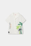 Camisa Palmeras Popelín Blanco De Niño -Bci Boboli T2 M513087 BOBOLI