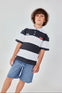 Polo M/C Piqué Listado Con Short Demin De Niño -Bci Boboli M603054