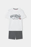 Conjunto Playera Blanca Con Bermuda Gris De Algodon De Niño -Bci Boboli M603144