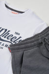 Conjunto Playera Blanca Con Bermuda Gris De Algodon De Niño -Bci Boboli T6 M603144 BOBOLI