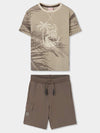 Conjunto Playera M/C Con Bermuda De Algodon Cafe De Niño -Bci Boboli T4 M623067 BOBOLI