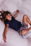 Conjunto De Blusa Con Falda-Short Viscosa Flores Marino/Rosa De Niña Boboli T2 M713001 BOBOLI