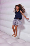 Conjunto De Blusa Con Falda-Short Viscosa Flores Marino/Rosa De Niña Boboli T2 M713001 BOBOLI