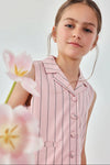 Conjunto Chaleco Con Short Listado Rosa De Niña Boboli T6 M783031 BOBOLI
