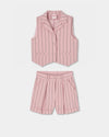 Conjunto Chaleco Con Short Listado Rosa De Niña Boboli T6 M783031 BOBOLI